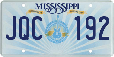 MS license plate JQC192