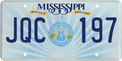 MS license plate JQC197