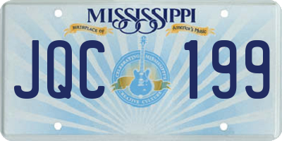 MS license plate JQC199