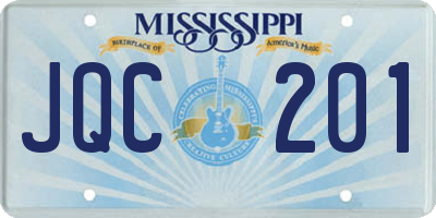 MS license plate JQC201