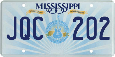 MS license plate JQC202