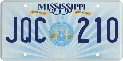 MS license plate JQC210