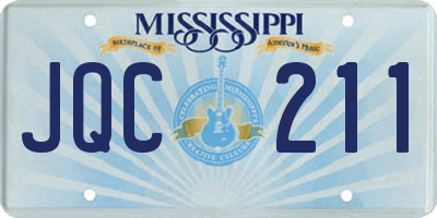 MS license plate JQC211