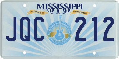 MS license plate JQC212