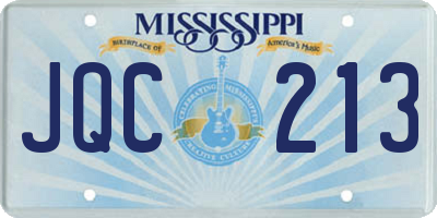 MS license plate JQC213