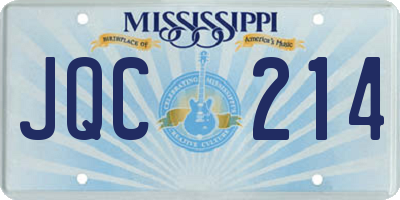 MS license plate JQC214