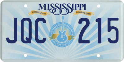 MS license plate JQC215