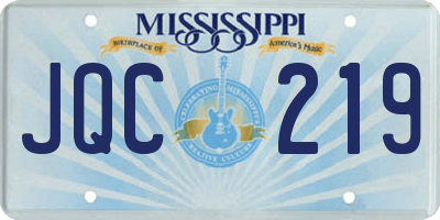 MS license plate JQC219