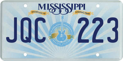 MS license plate JQC223