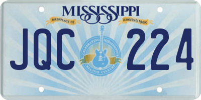MS license plate JQC224