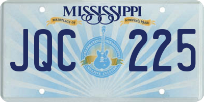 MS license plate JQC225