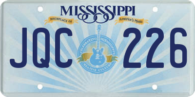 MS license plate JQC226