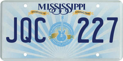 MS license plate JQC227