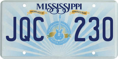 MS license plate JQC230