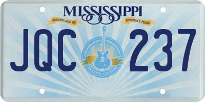 MS license plate JQC237