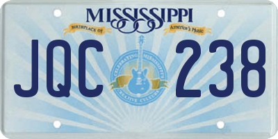 MS license plate JQC238