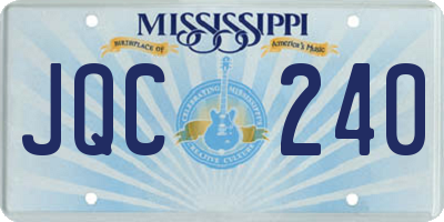 MS license plate JQC240