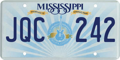 MS license plate JQC242