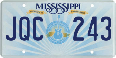 MS license plate JQC243