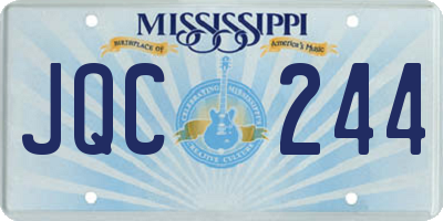 MS license plate JQC244