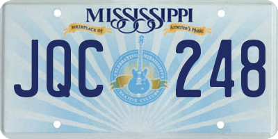 MS license plate JQC248
