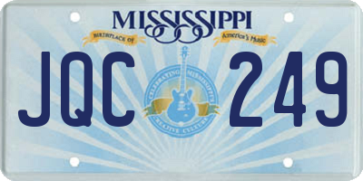 MS license plate JQC249