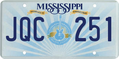 MS license plate JQC251