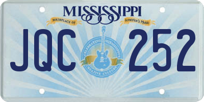 MS license plate JQC252