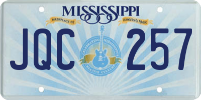 MS license plate JQC257