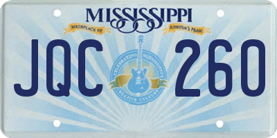 MS license plate JQC260