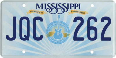 MS license plate JQC262
