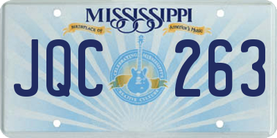 MS license plate JQC263