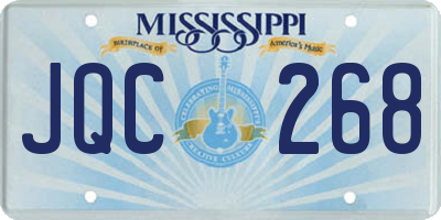 MS license plate JQC268