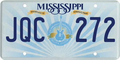 MS license plate JQC272