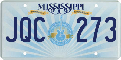 MS license plate JQC273