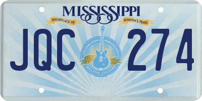 MS license plate JQC274