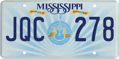 MS license plate JQC278