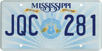 MS license plate JQC281