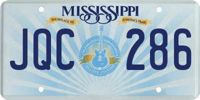 MS license plate JQC286