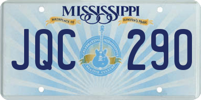 MS license plate JQC290