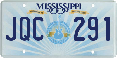 MS license plate JQC291
