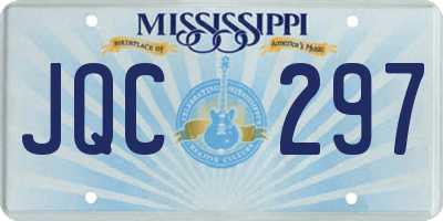 MS license plate JQC297