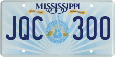 MS license plate JQC300