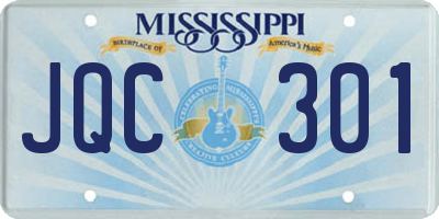 MS license plate JQC301