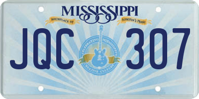 MS license plate JQC307