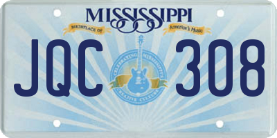 MS license plate JQC308