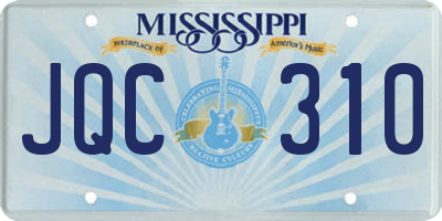 MS license plate JQC310