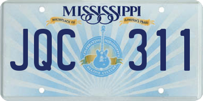 MS license plate JQC311