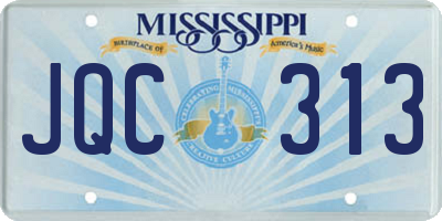 MS license plate JQC313