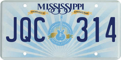 MS license plate JQC314
